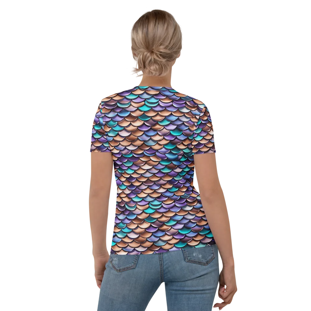 Prismatic Scales on Women's Crew Neck T-Shirt — Back