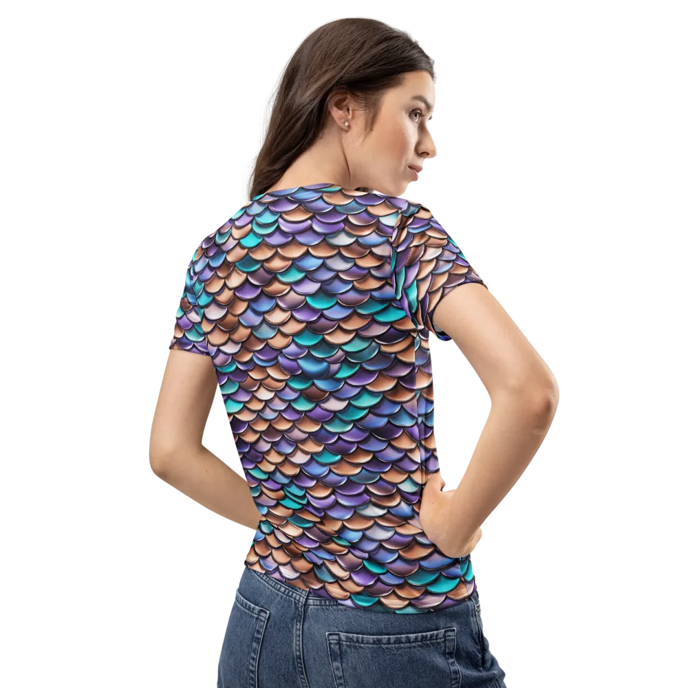 Prismatic Scales on Women's Crew Neck T-Shirt — Back