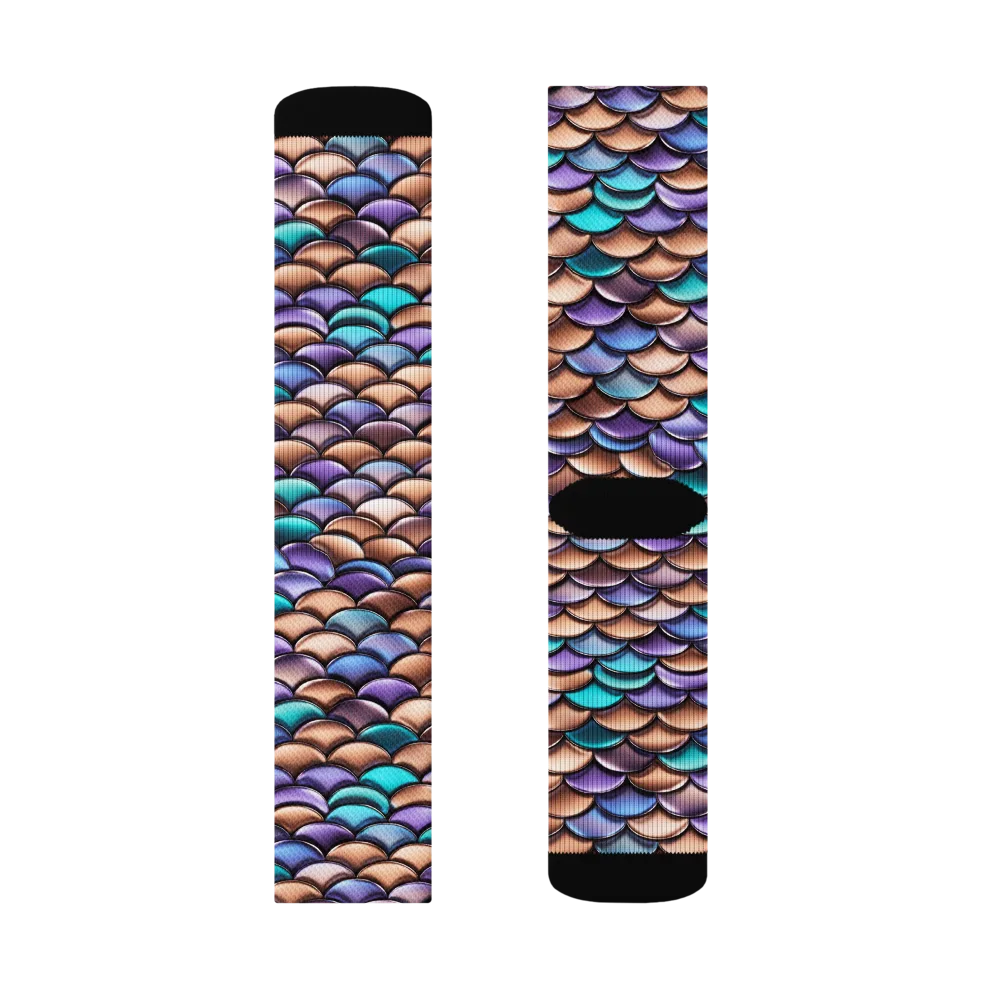 Prismatic Scales on Socks — Left Sock