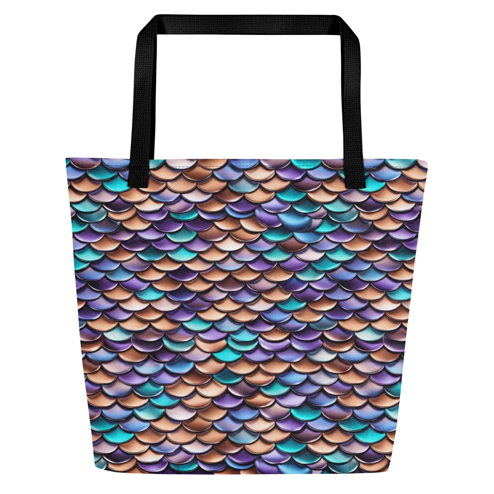 Prismatic Scales on Large Tote Bag W/ Pocket — Front