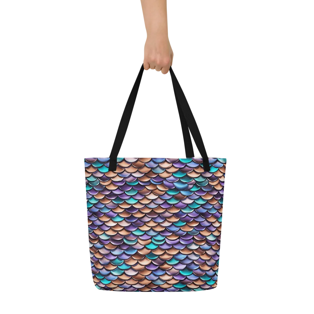 Prismatic Scales on Large Tote Bag W/ Pocket — Front