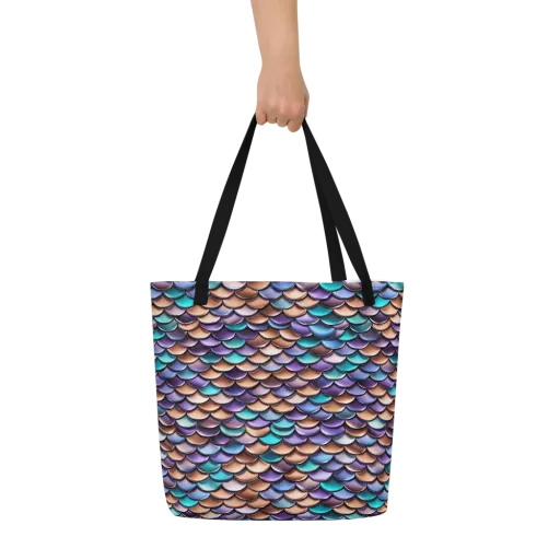 Prismatic Scales on a Large Tote Bag W/ Pocket