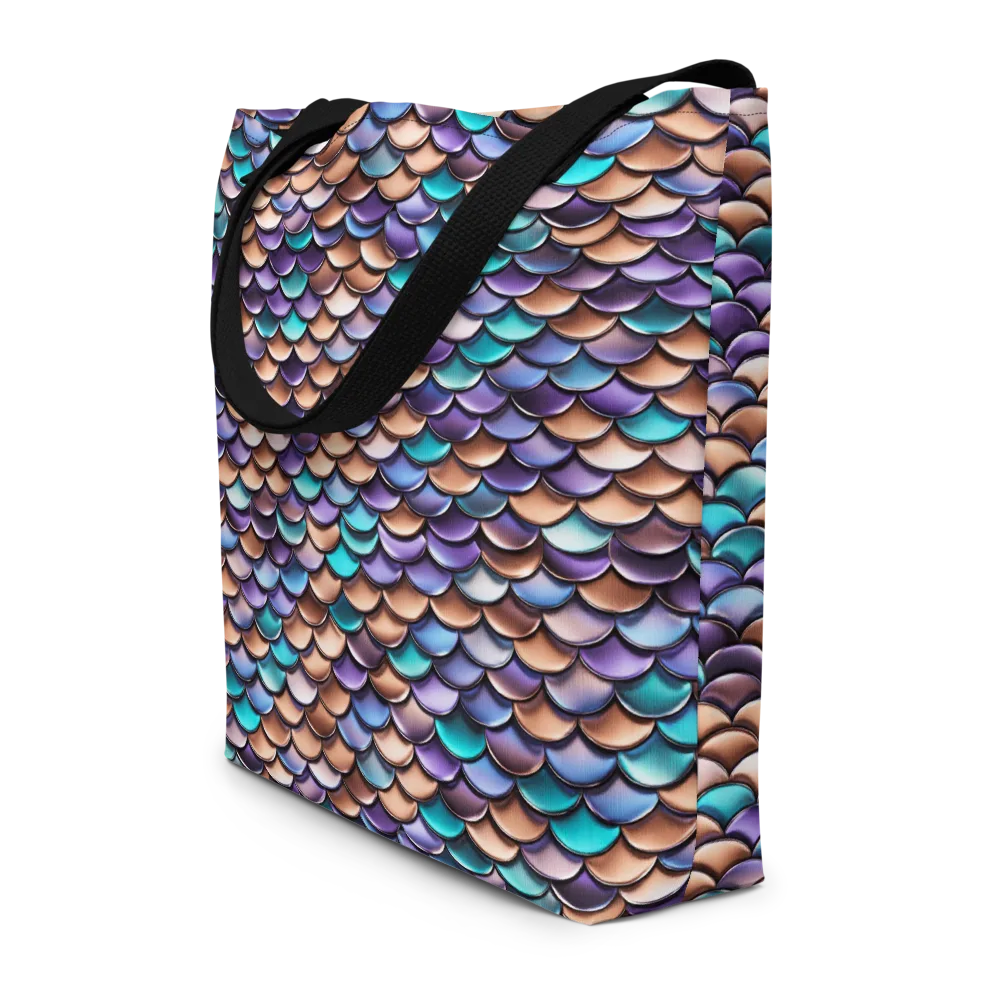Prismatic Scales on Large Tote Bag W/ Pocket — Front