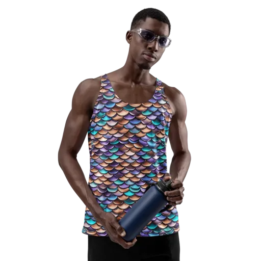 Prismatic Scales on a Men's Tank Top