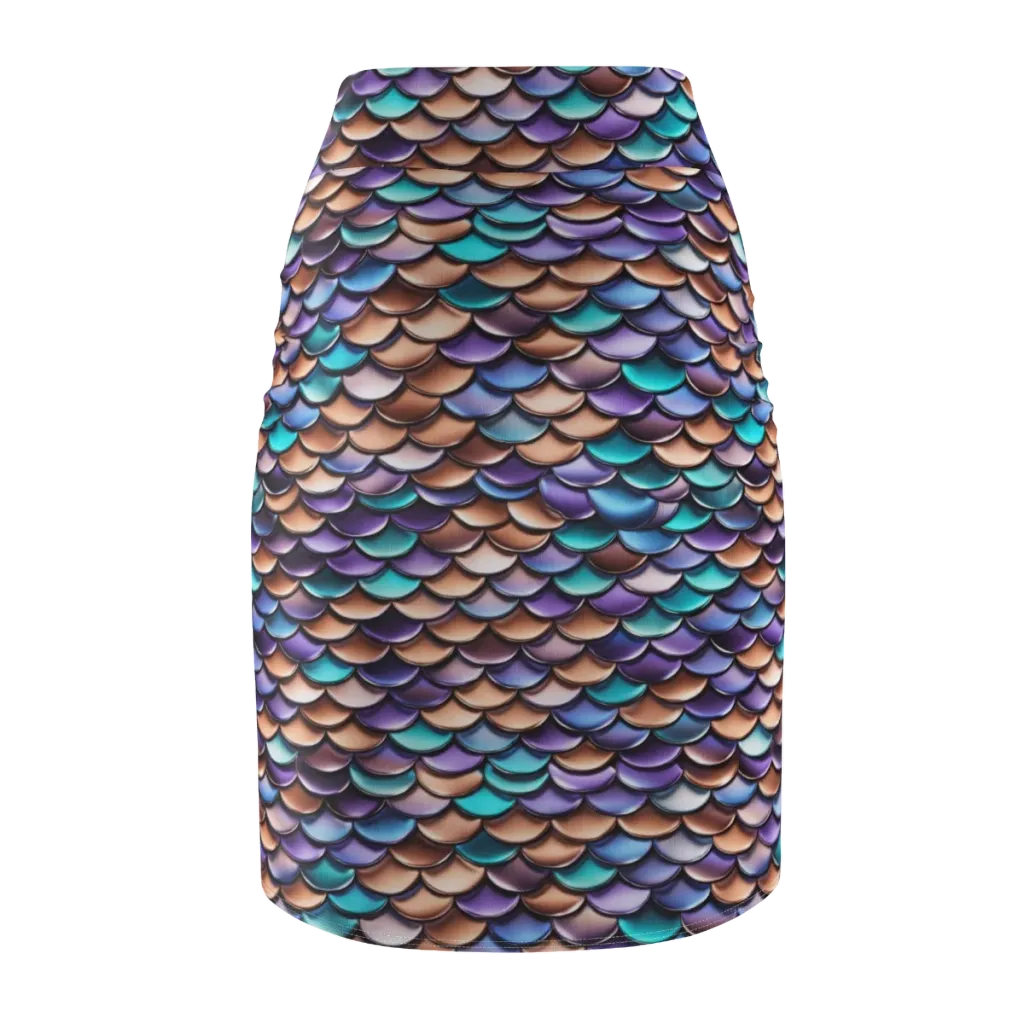Prismatic Scales on Pencil Skirt — Back
