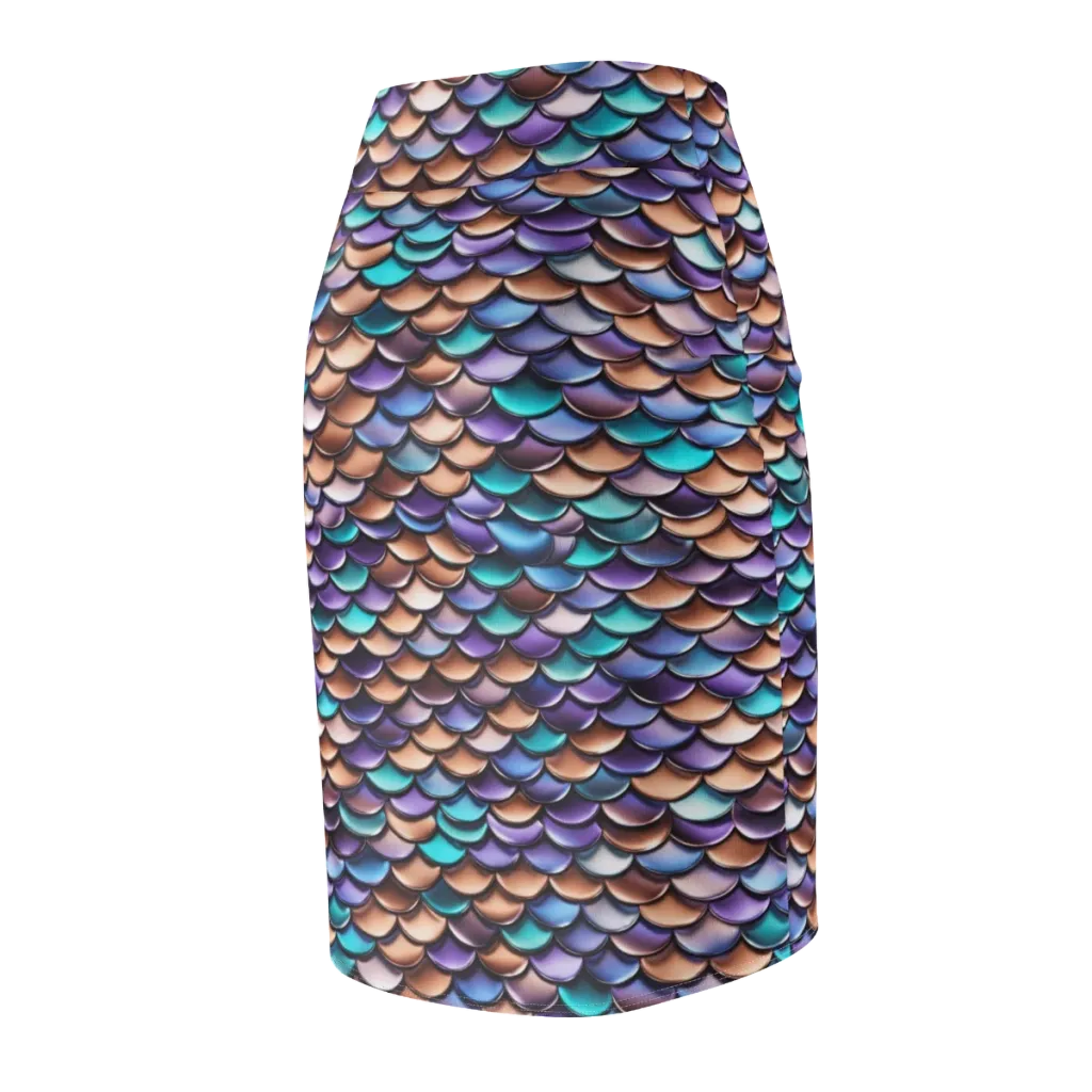 Prismatic Scales on Pencil Skirt — Back Side