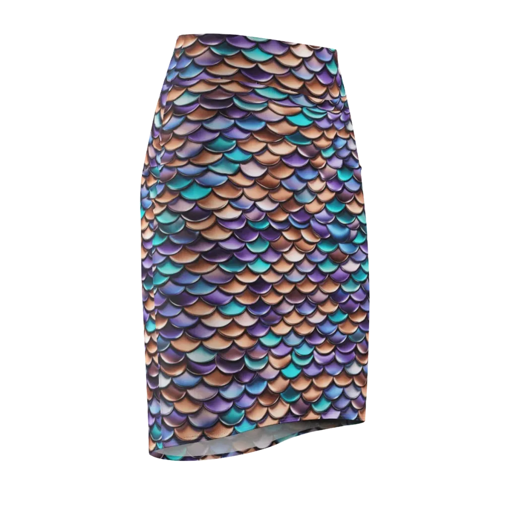 Prismatic Scales on Pencil Skirt — Front Side