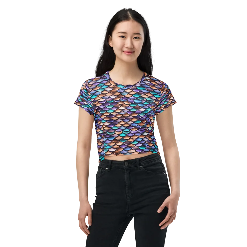 Prismatic Scales on Crop Tee — Front