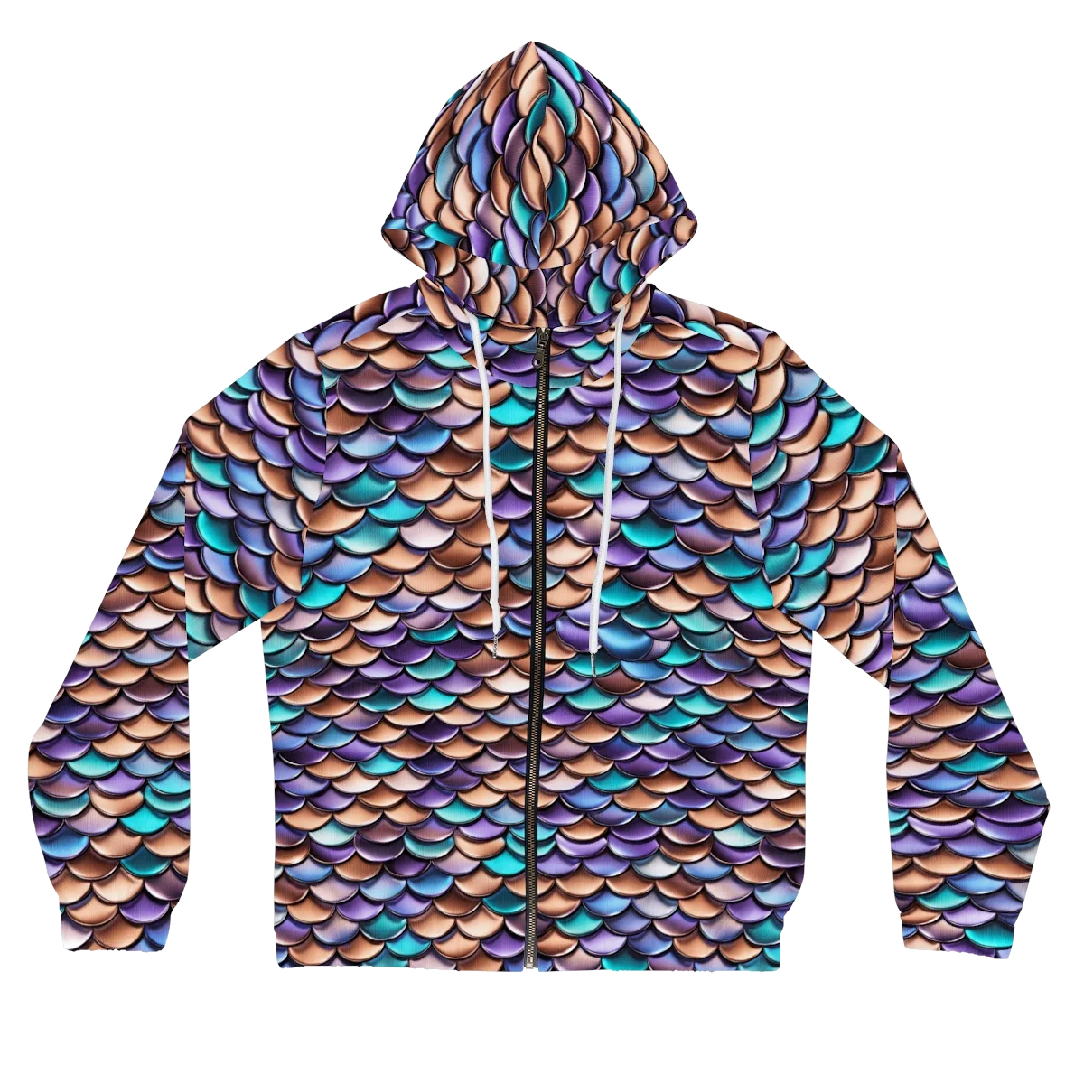 Prismatic Scales on Women's Full-Zip Hoodie — Front