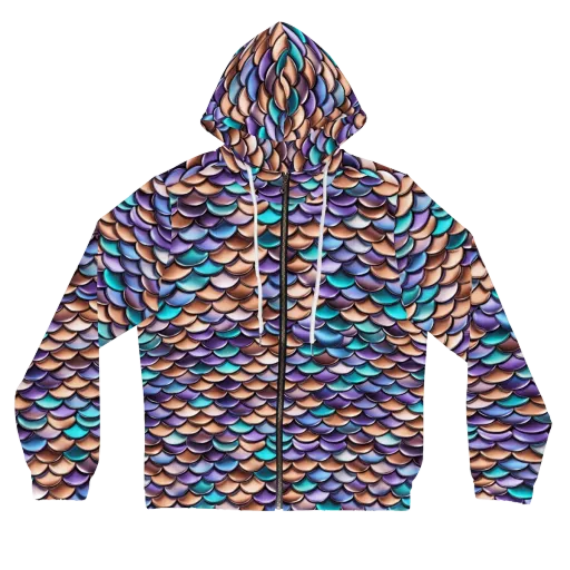 Prismatic Scales on a Women's Full-Zip Hoodie