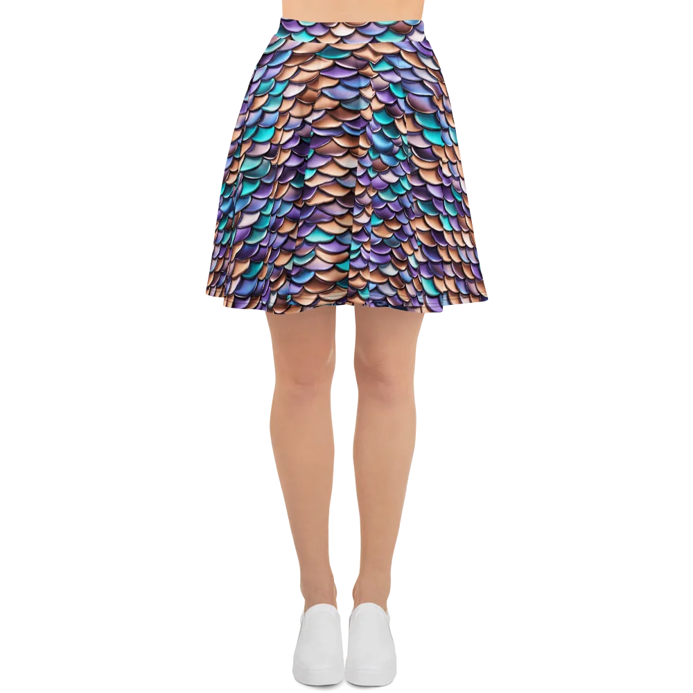 Prismatic Scales on Skater Skirt — Front