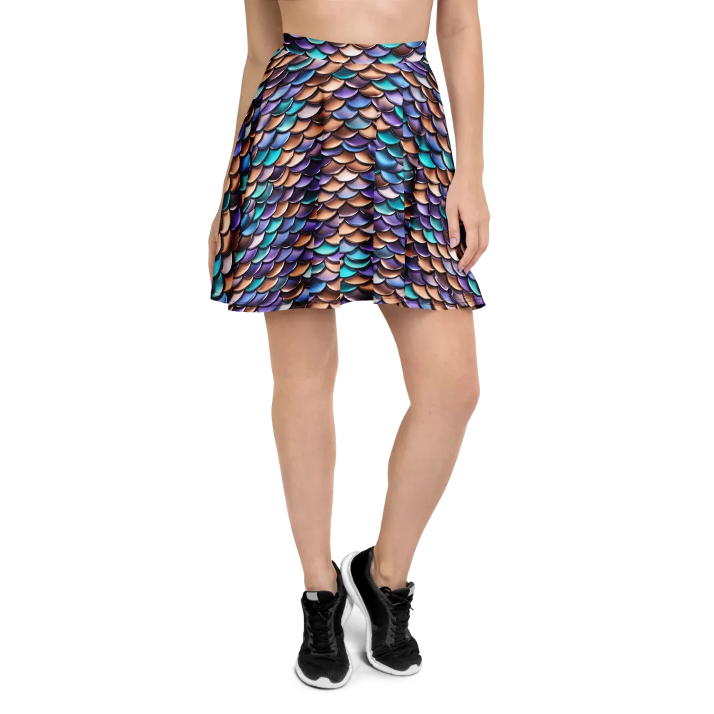 Prismatic Scales on Skater Skirt — Front