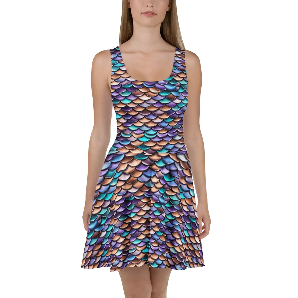 Prismatic Scales on Skater Dress — Front