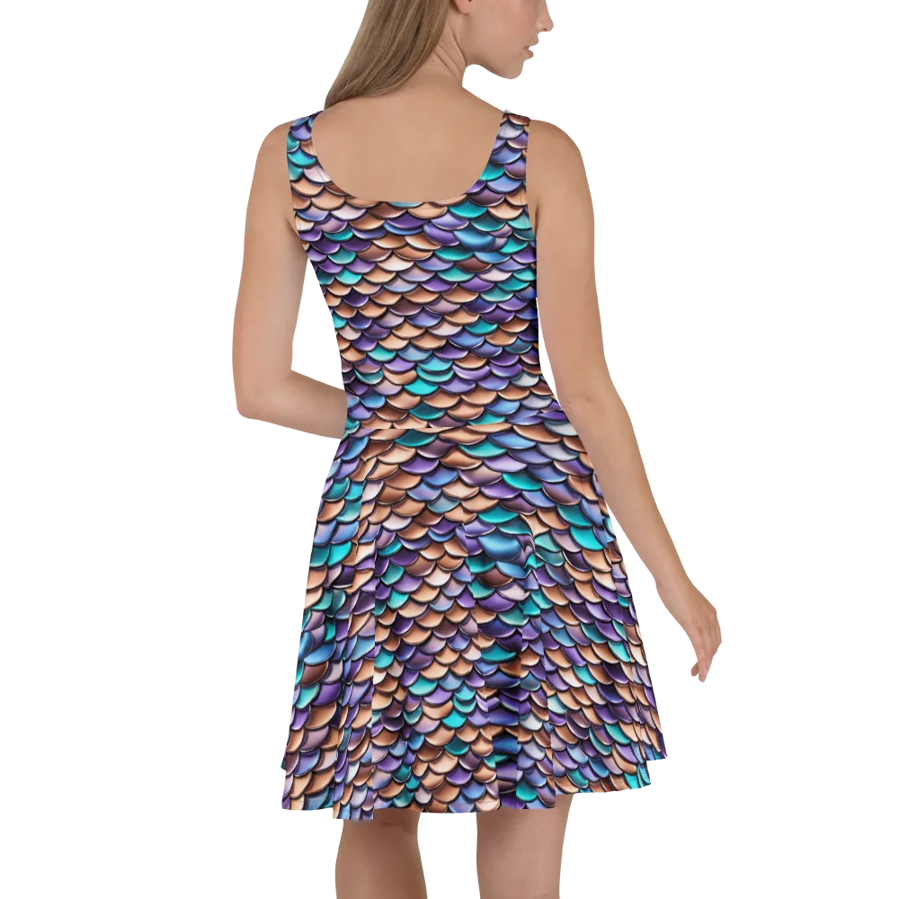 Prismatic Scales on Skater Dress — Back