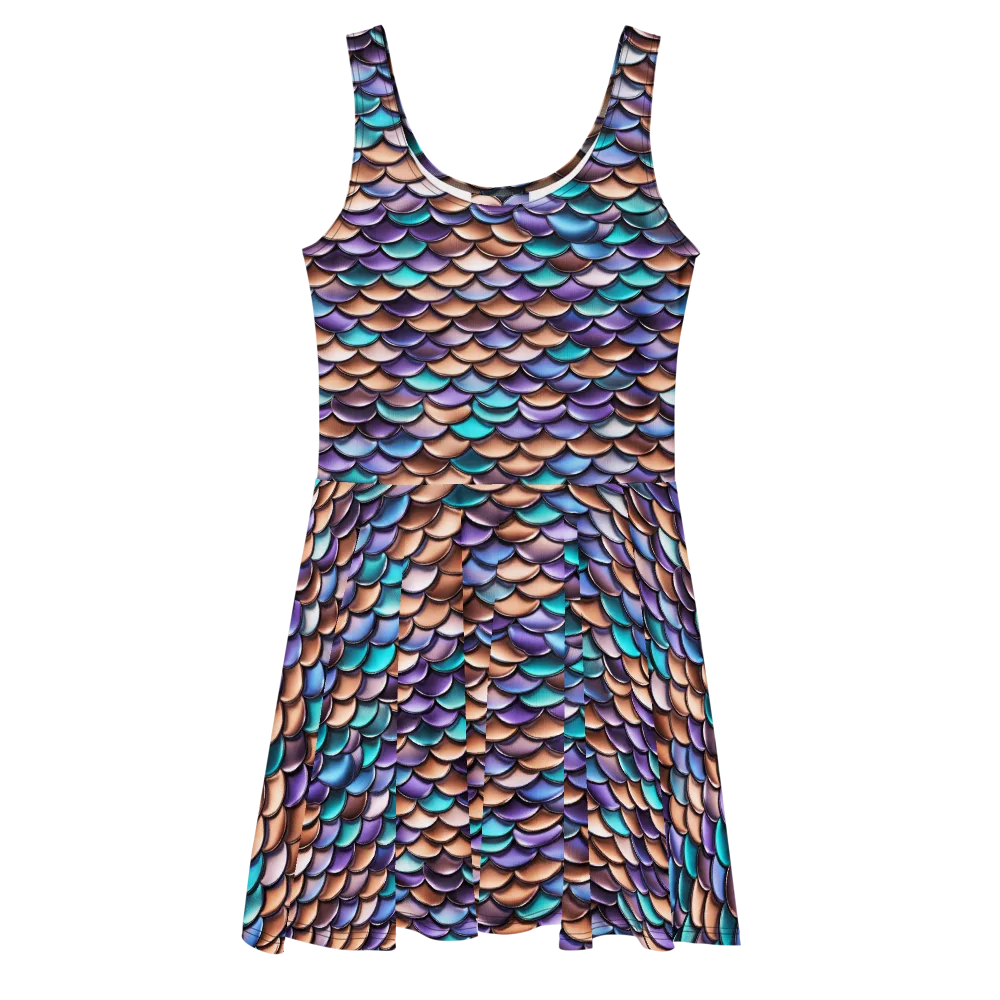 Prismatic Scales on Skater Dress — Front