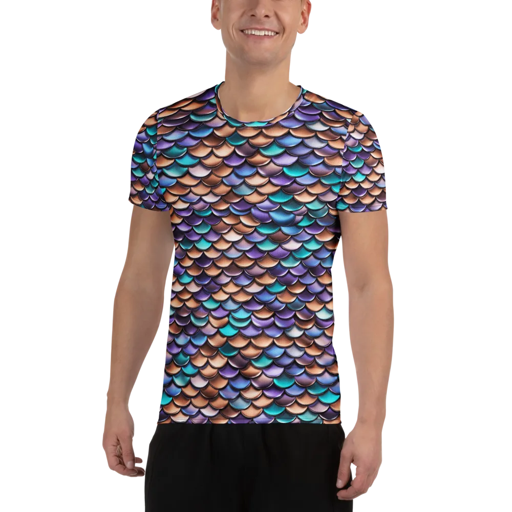 Prismatic Scales on Men's Athletic T-Shirt — Front