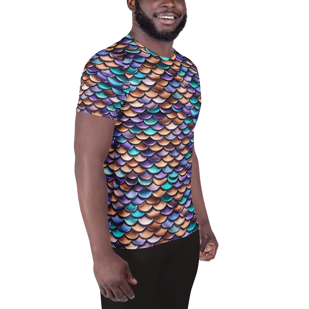 Prismatic Scales on Men's Athletic T-Shirt — Right