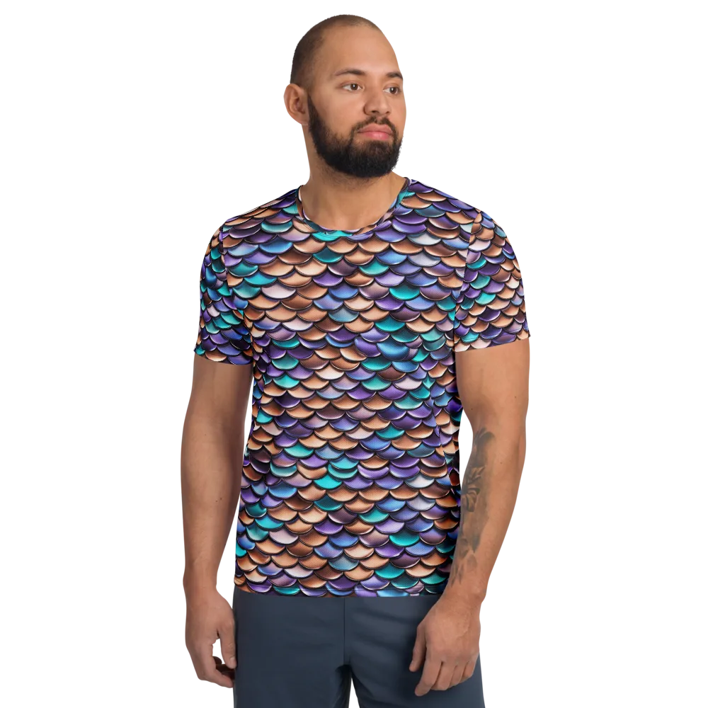 Prismatic Scales on Men's Athletic T-Shirt — Front