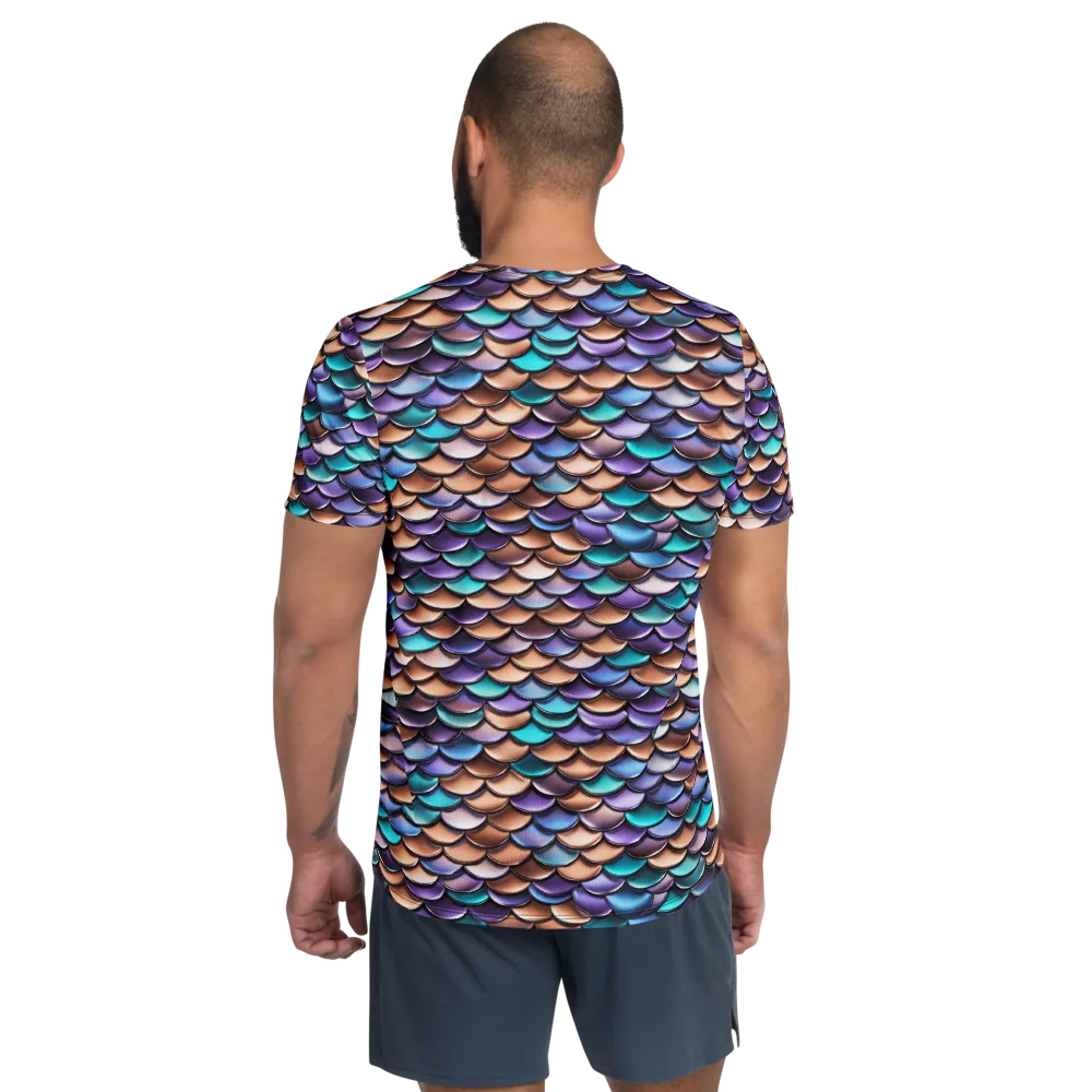 Prismatic Scales on Men's Athletic T-Shirt — Back