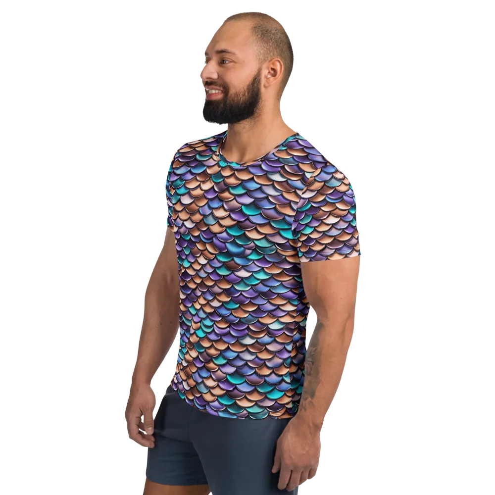 Prismatic Scales on Men's Athletic T-Shirt — Left