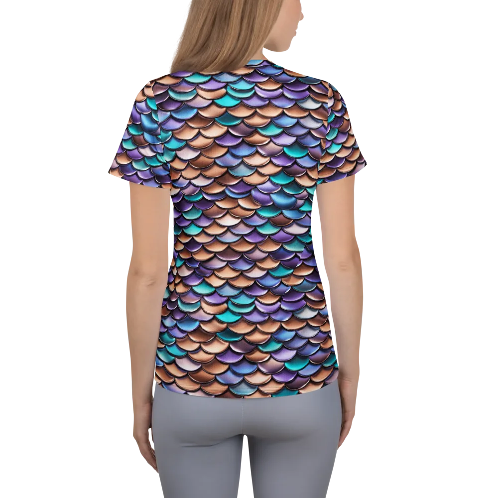 Prismatic Scales on Women's Athletic T-Shirt — Back