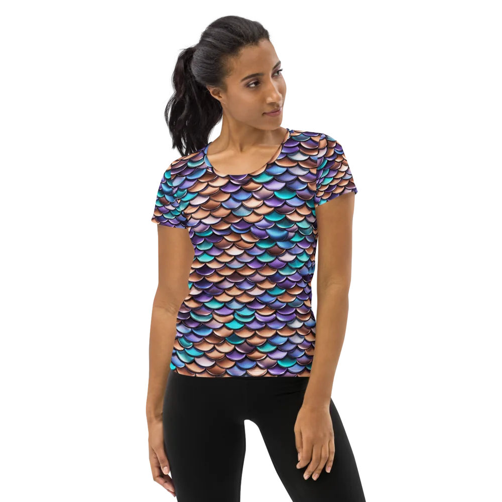 Prismatic Scales on Women's Athletic T-Shirt — Front
