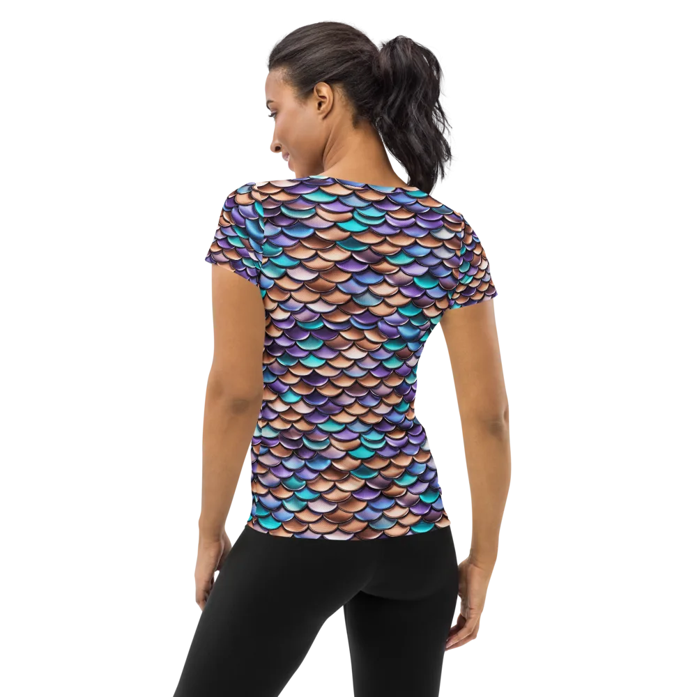 Prismatic Scales on Women's Athletic T-Shirt — Back