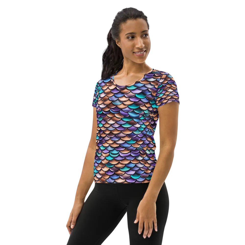 Prismatic Scales on Women's Athletic T-Shirt — Left