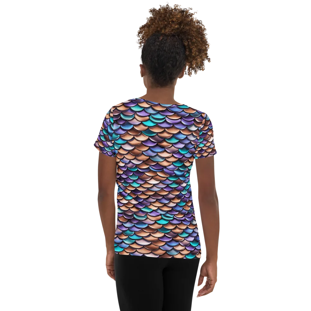 Prismatic Scales on Women's Athletic T-Shirt — Back