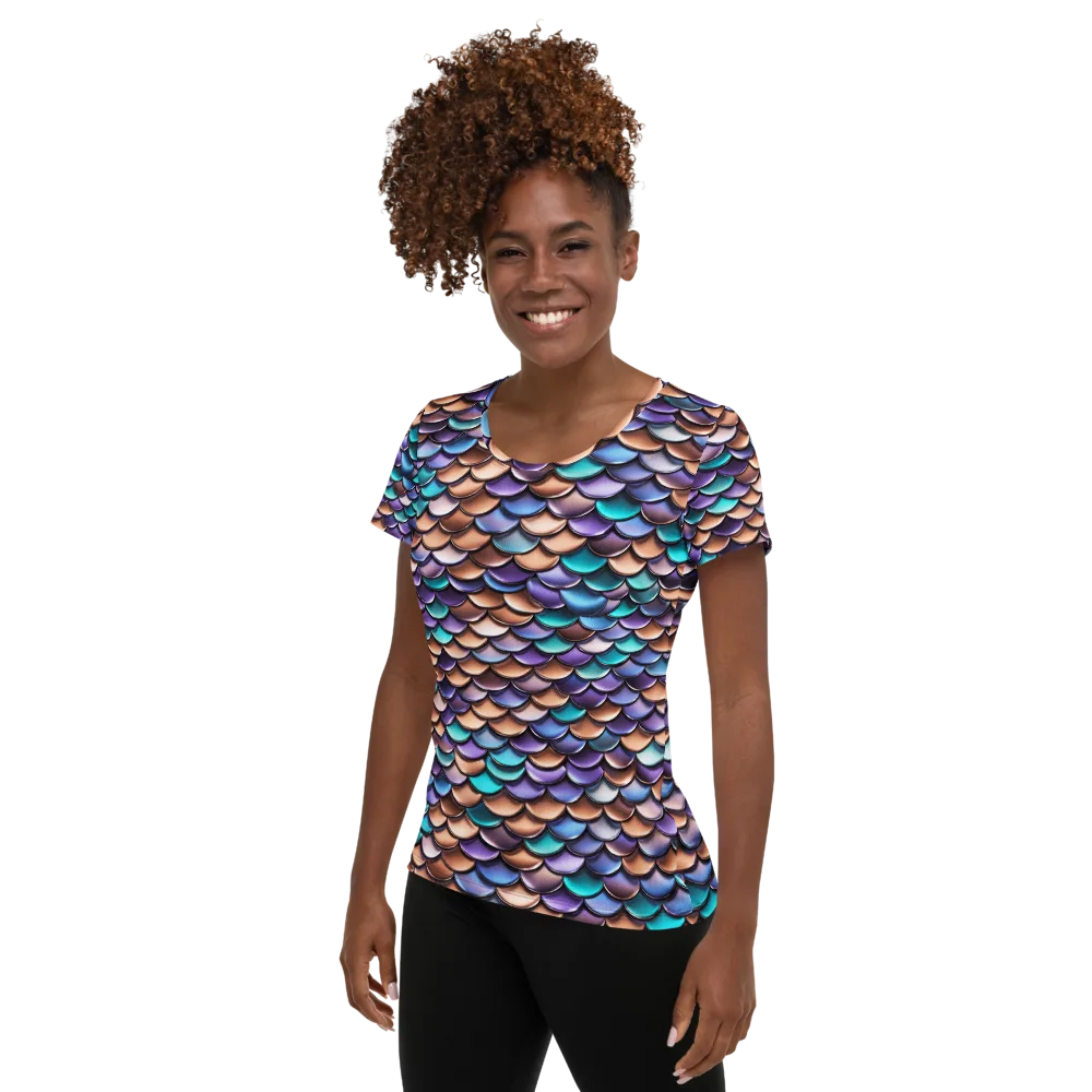 Prismatic Scales on Women's Athletic T-Shirt — Left