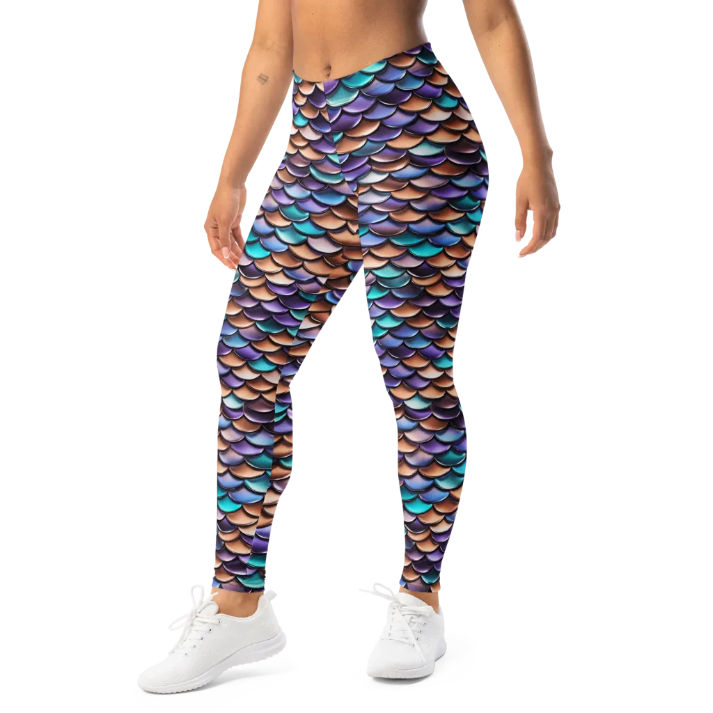 Prismatic Scales on Leggings — Left Front