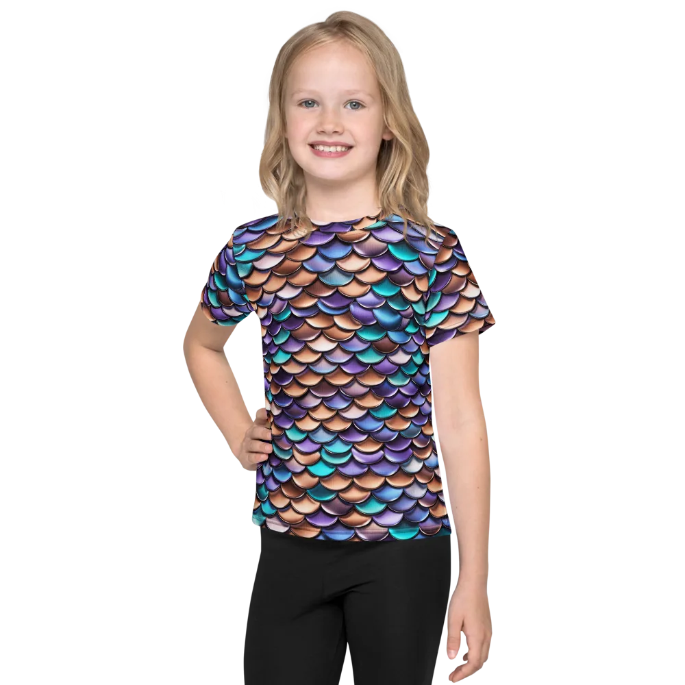 Prismatic Scales on Kids Crew Neck T-Shirt — Front