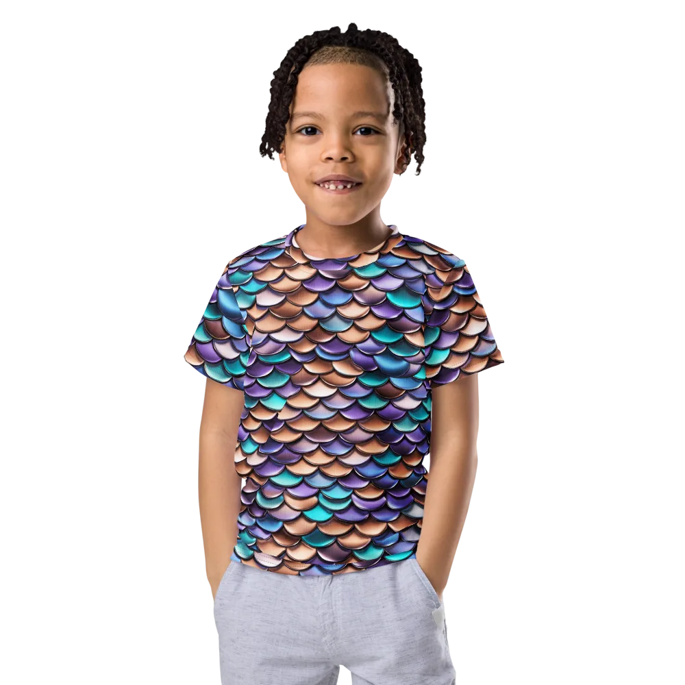 Prismatic Scales on Kids Crew Neck T-Shirt — Front