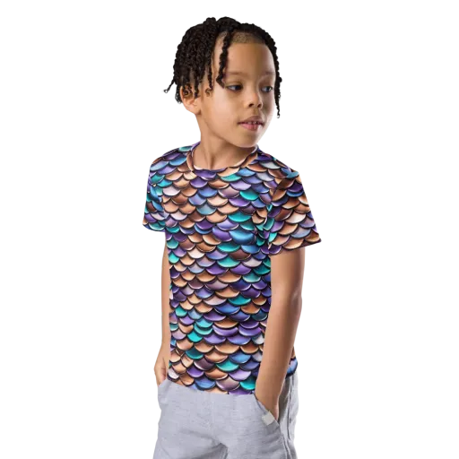 Prismatic Scales on a Kids Crew Neck T-Shirt