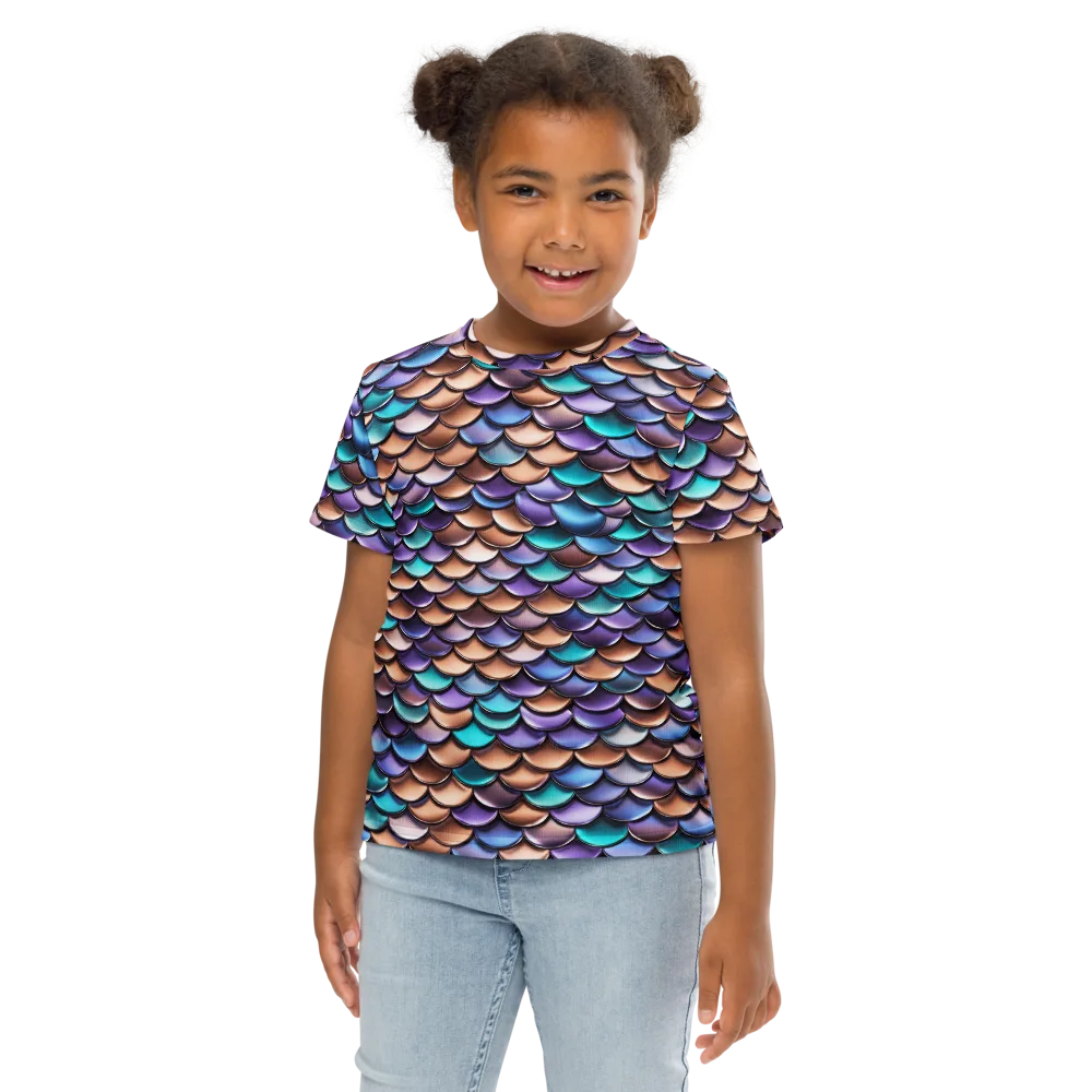 Prismatic Scales on Kids Crew Neck T-Shirt — Front