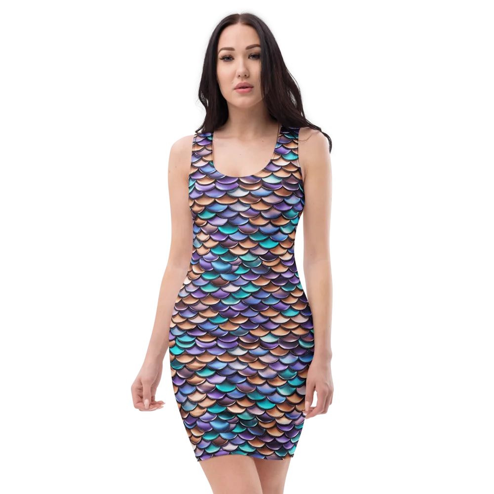Prismatic Scales on Bodycon Dress — Front