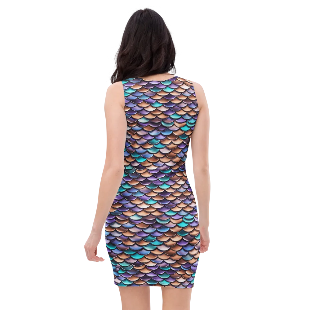 Prismatic Scales on Bodycon Dress — Back