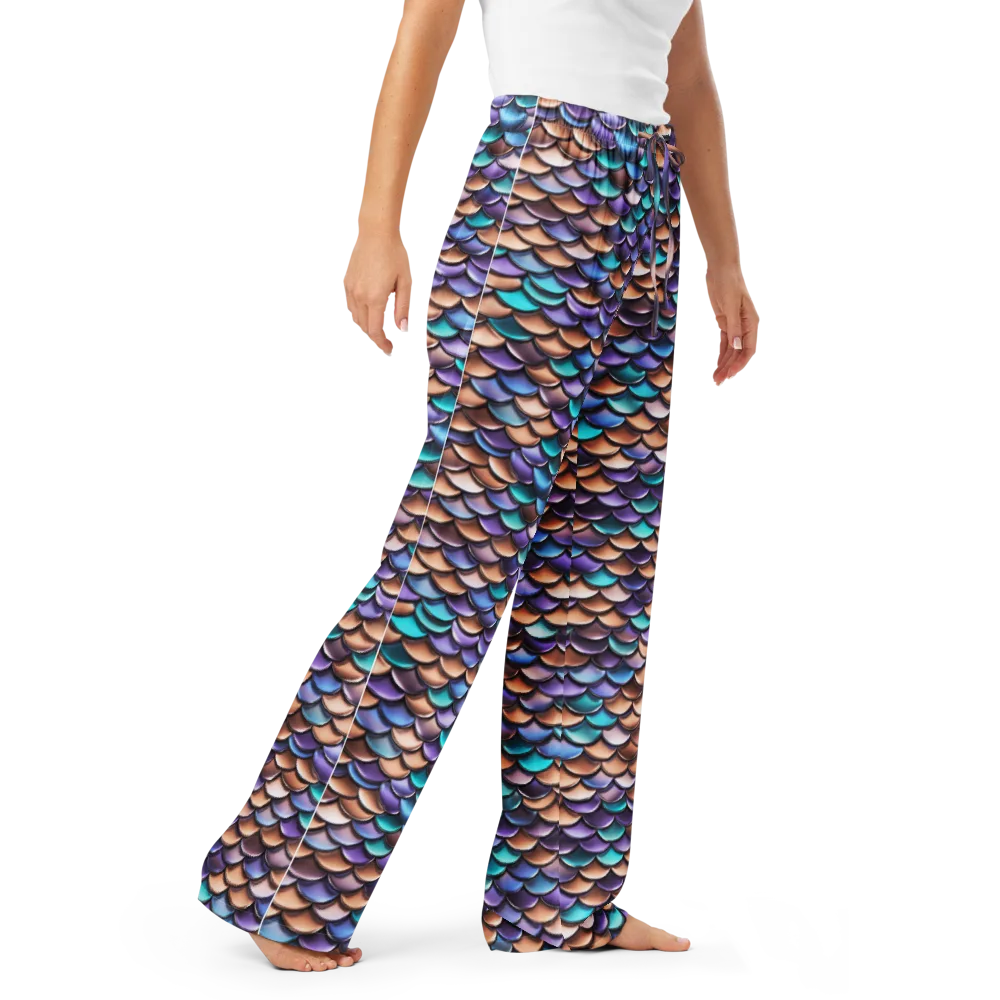 Prismatic Scales on Women's Pajama Pants — Right Front