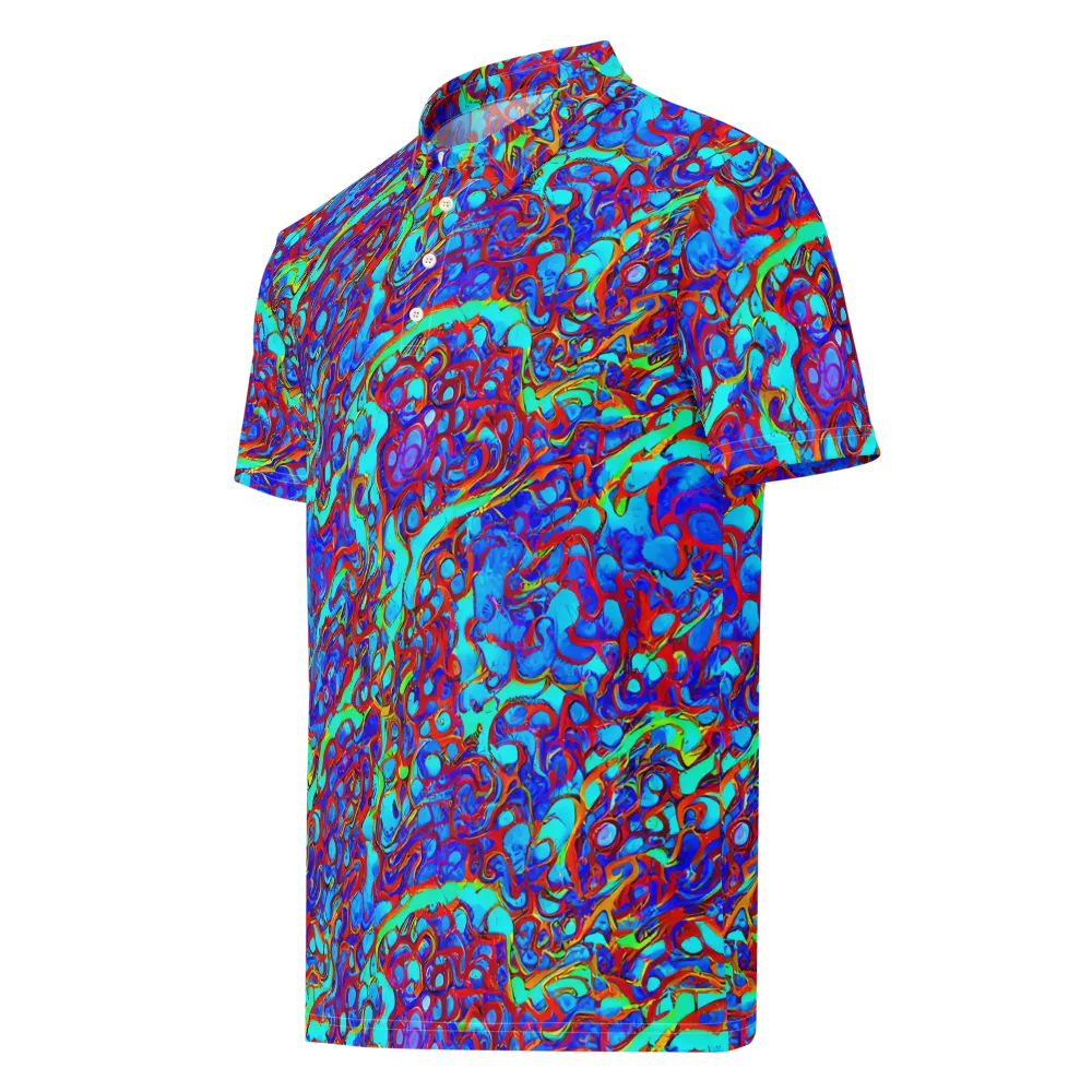 Aqua Anarchy on Men's Slim Fit Polo Shirt — Left Front