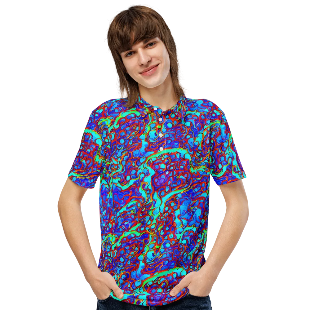 Aqua Anarchy on Men's Slim Fit Polo Shirt — Front