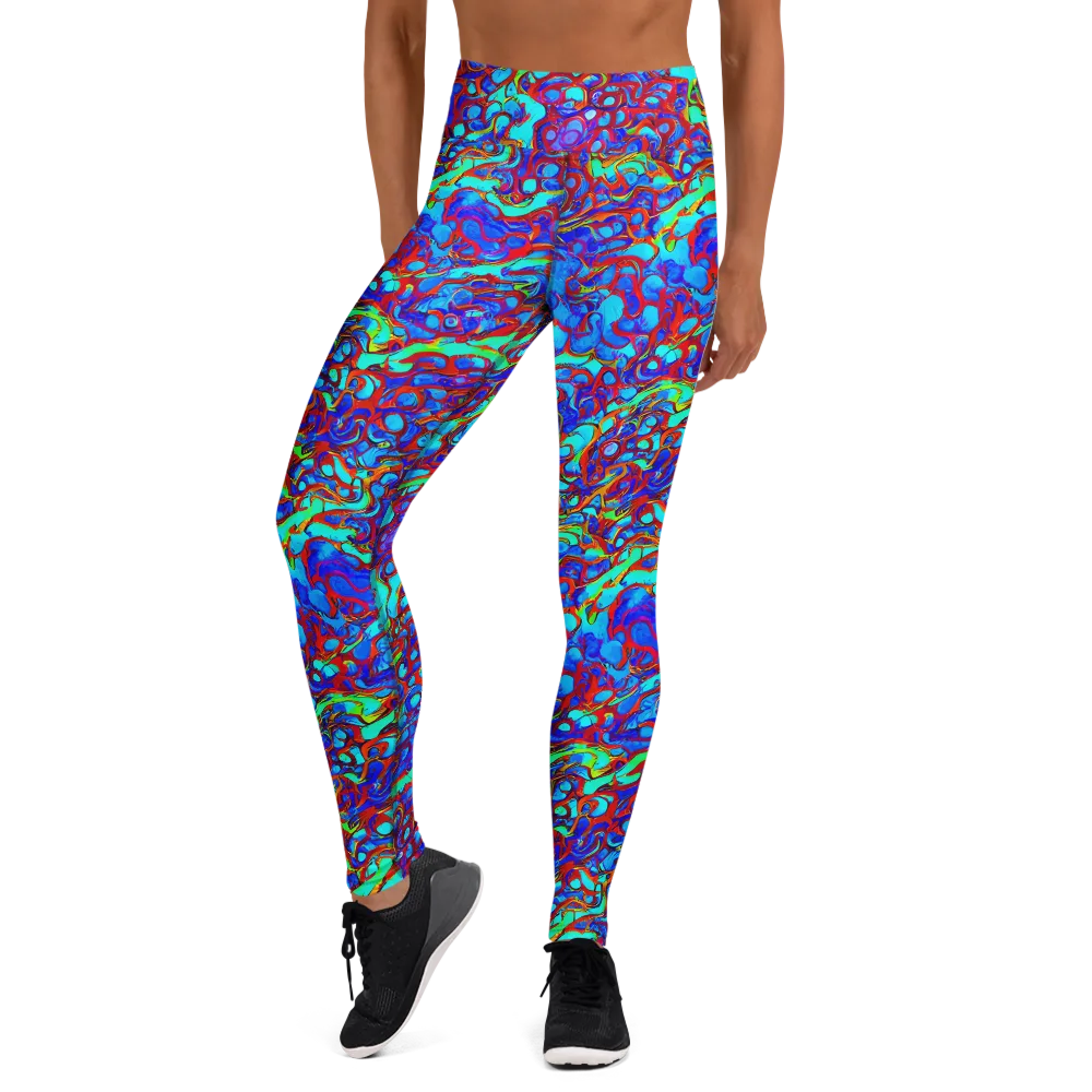 Aqua Anarchy on Yoga Leggings — Front
