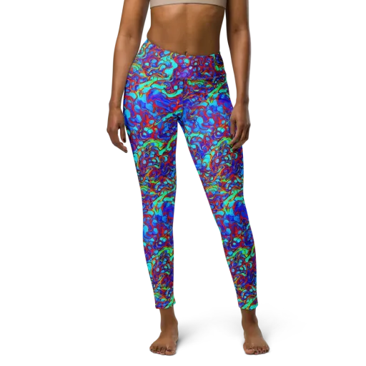 Aqua Anarchy on a Yoga Leggings