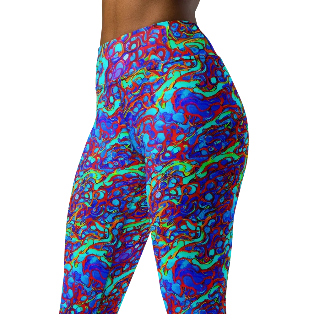 Aqua Anarchy on Yoga Leggings — Left Front