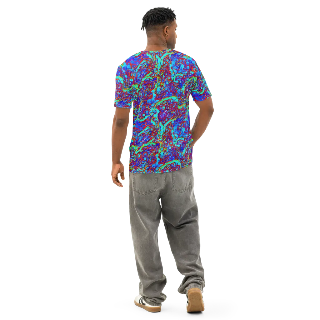 Aqua Anarchy on Men's Cotton Crew Neck T-Shirt — Back