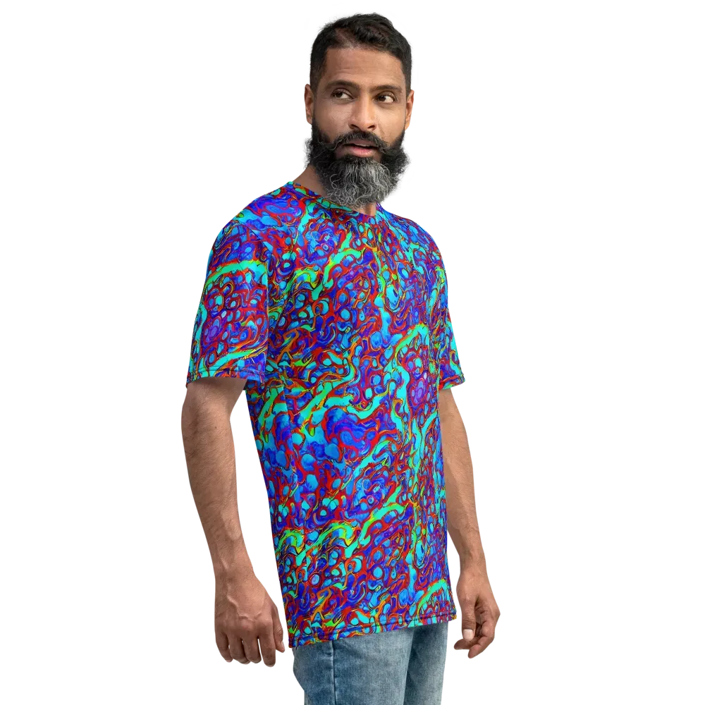 Aqua Anarchy on Men's Crew Neck T-Shirt — Right