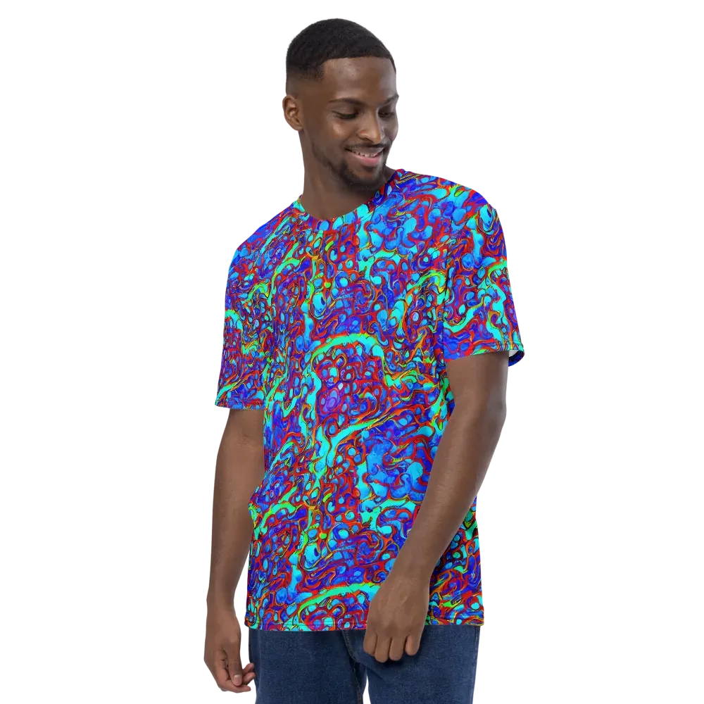 Aqua Anarchy on Men's Crew Neck T-Shirt — Left