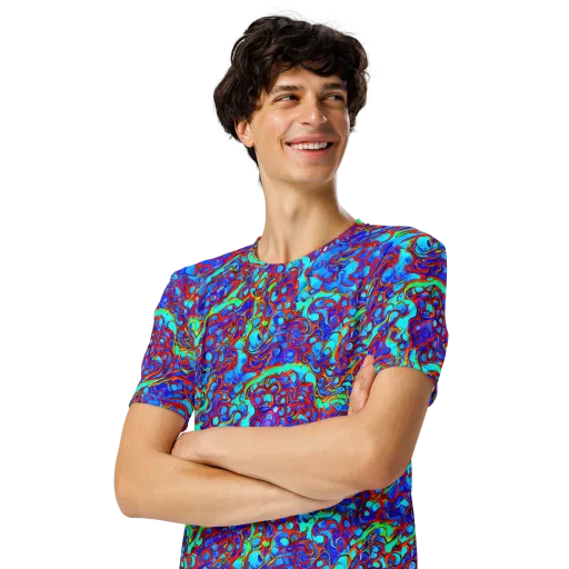 Aqua Anarchy on a Men's Crew Neck T-Shirt