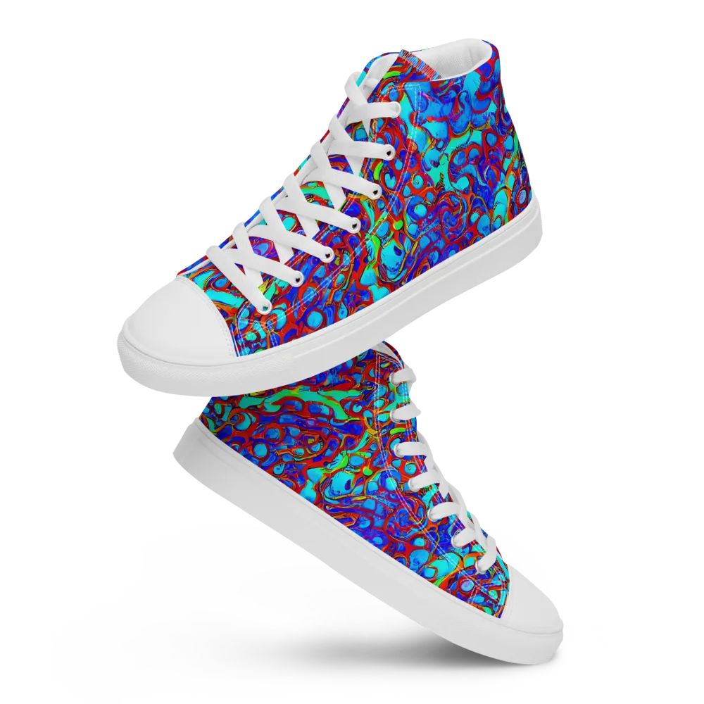 Aqua Anarchy on Men's High Top Canvas Shoes — Front