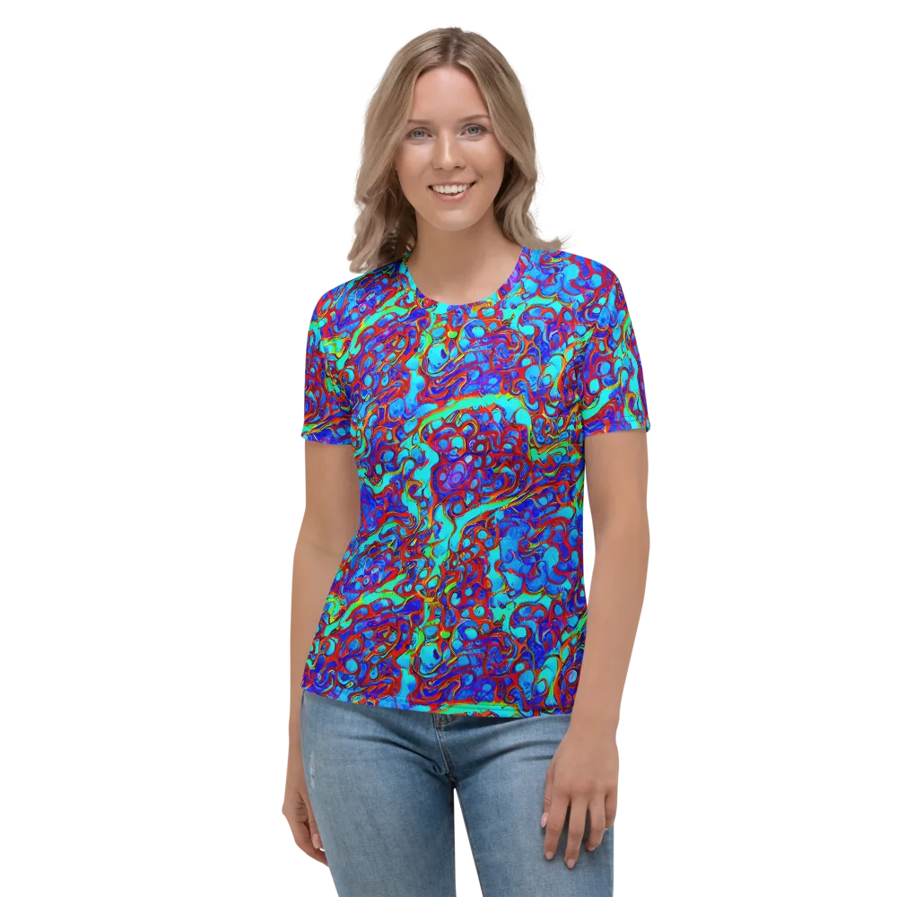 Aqua Anarchy on Women's Crew Neck T-Shirt — Front