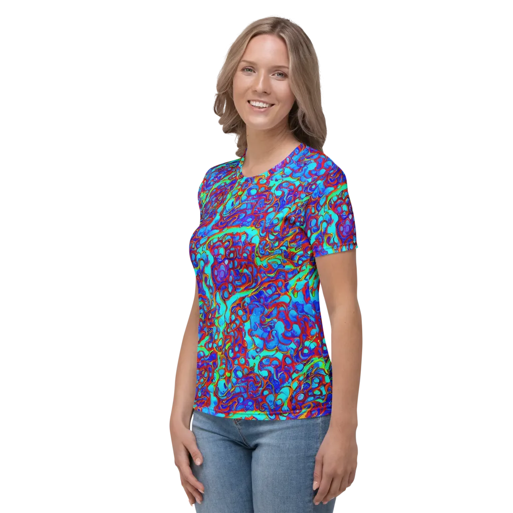 Aqua Anarchy on Women's Crew Neck T-Shirt — Left